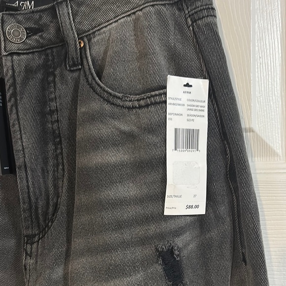 NWT AFRM  black High Rise Jeans Classic Style Size 27 - Picture 3 of 9